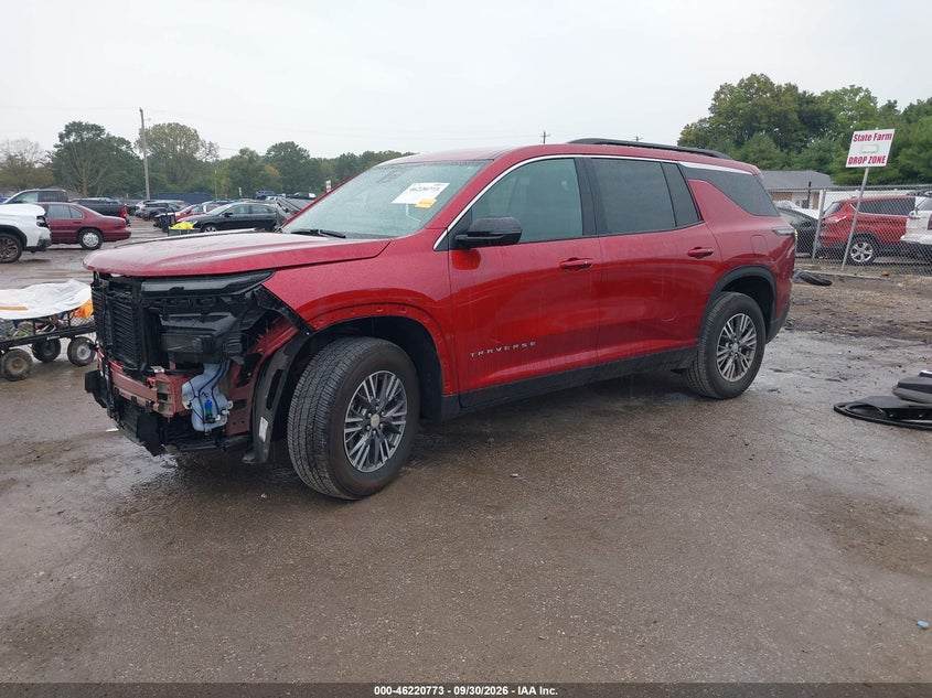 Vin: 1gnergks2tj123226, lot: 46720761, chevrolet traverse fwd lt 20262