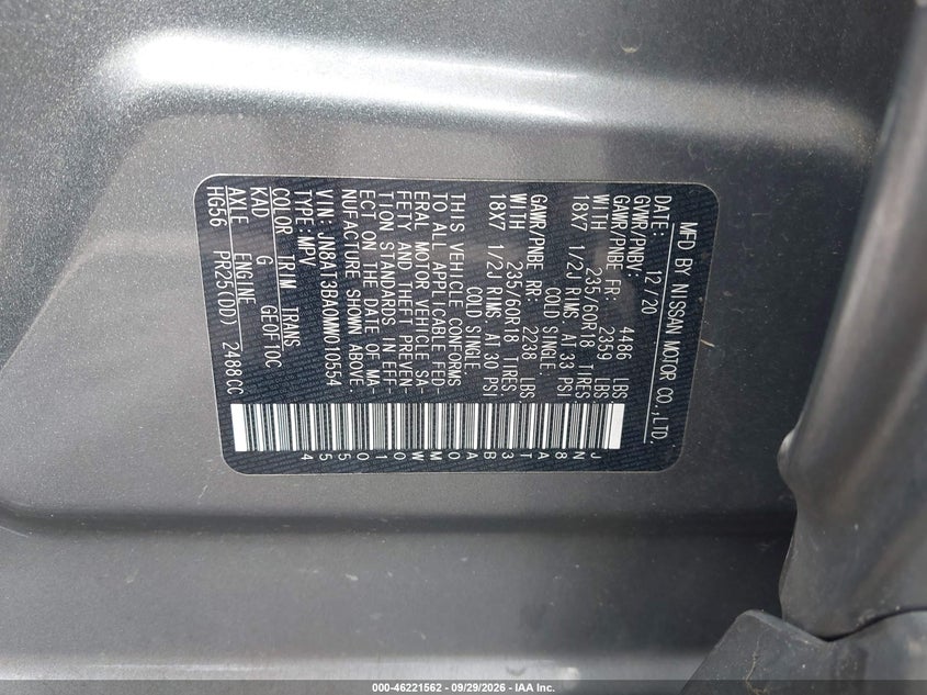 2021 NISSAN ROGUE SV FWD · Photo 9