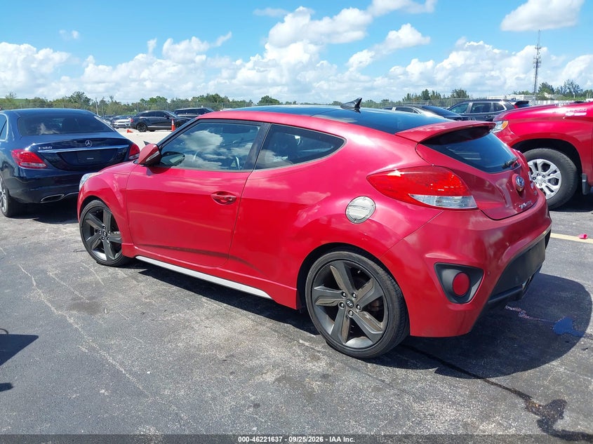 Vin: kmhtc6ae2gu292380, lot: 46721625, hyundai veloster turbo 20163