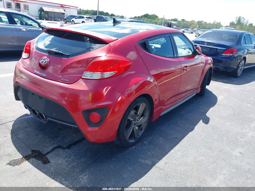 Vin: kmhtc6ae2gu292380, lot: 46721625, hyundai veloster turbo 20164
