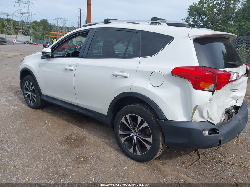 Vin: 2t3dfrev0fw261898, lot: 46721702, toyota rav4 limited 20153