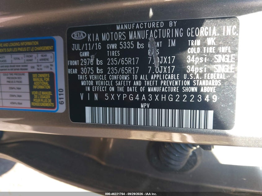 2017 KIA SORENTO 2.4L LX · Фото 9