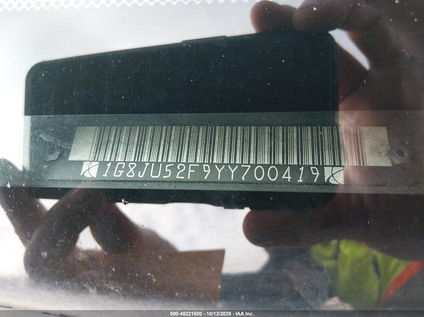 SATURN LS1 2000 VIN 1G8JU52F9YY700419