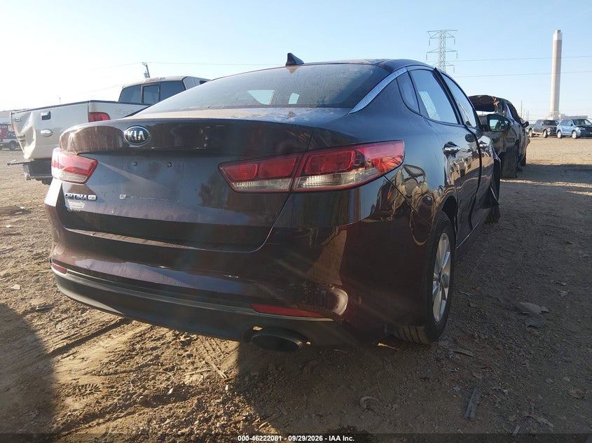 Vin: 5xxgt4l30hg154365, lot: 46722069, kia optima lx 20174
