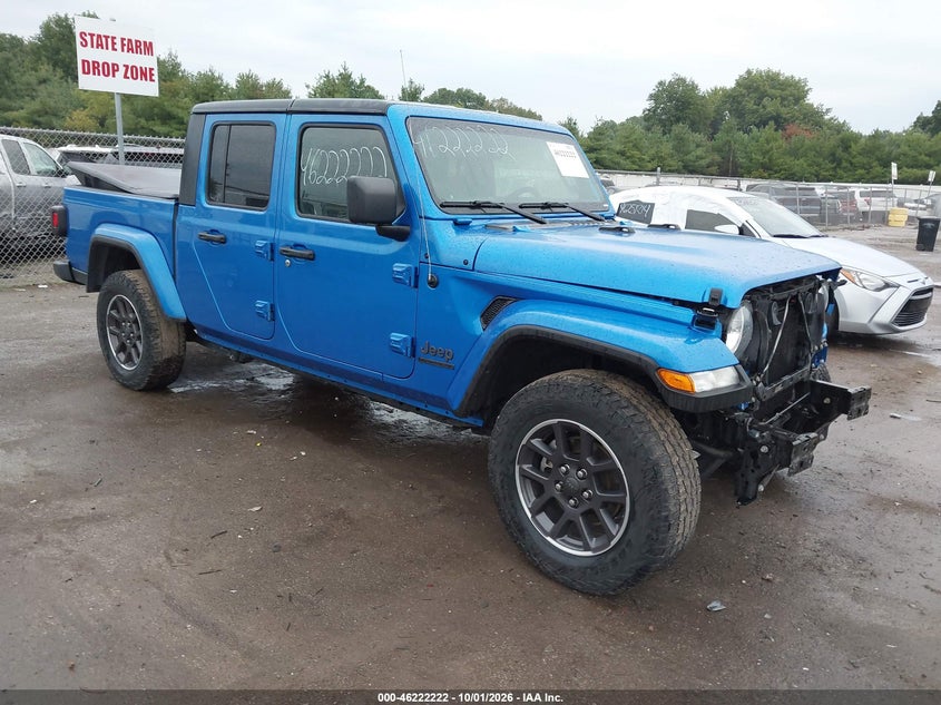 Vin: 1c6hjtag6ml534354, lot: 46722210, jeep gladiator 80th anniversary 4x4 20211