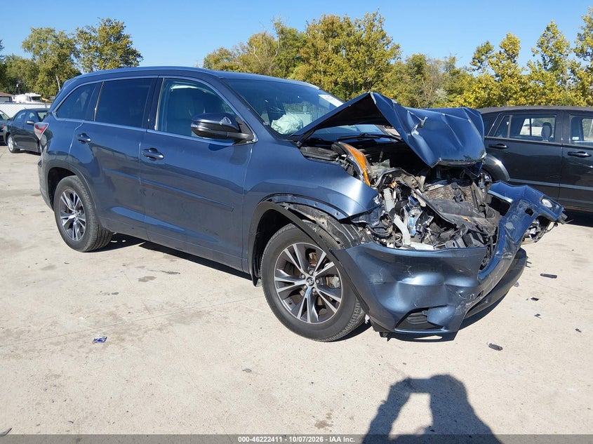 Vin: 5tdjkrfh8gs295307, lot: 46722399, toyota highlander xle v6 20161