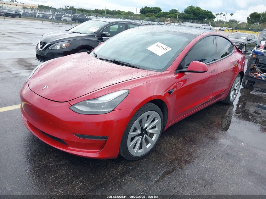 TESLA MODEL 3 2022 VIN 5YJ3E1EA7NF371302
