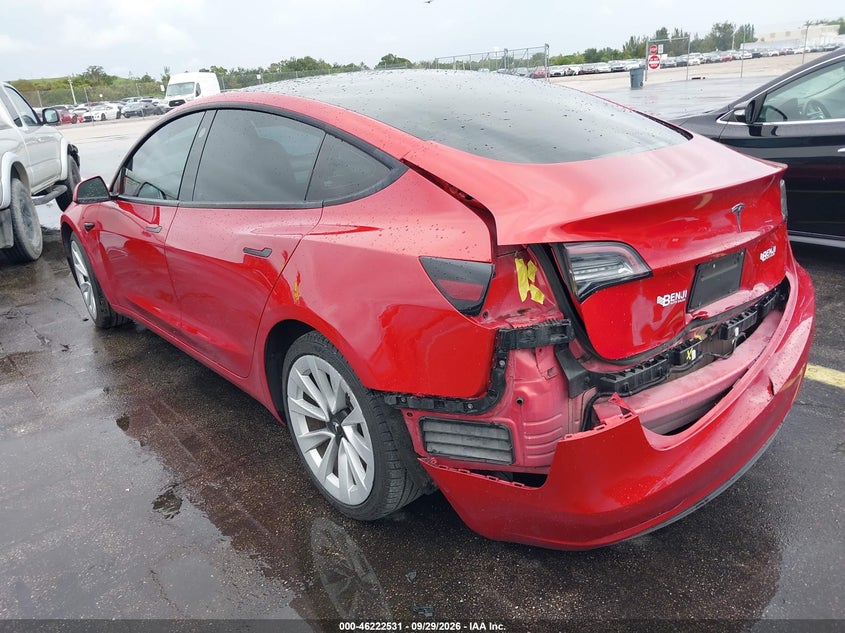 TESLA MODEL 3 2022 VIN 5YJ3E1EA7NF371302