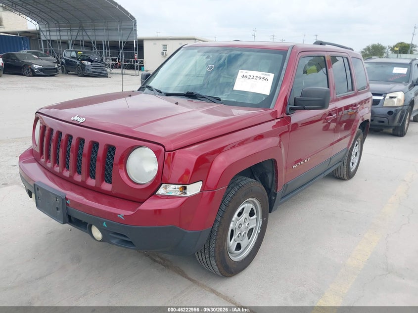 Vin: 1c4njpba2cd626955, lot: 46722944, jeep patriot sport 20122