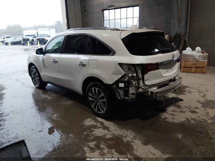 Vin: 5fryd4h47gb034209, lot: 46723363, acura mdx technology   acurawatch plus packages/technology package 20163