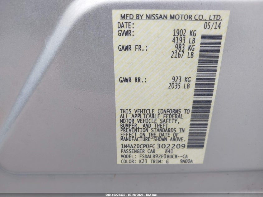 2015 NISSAN LEAF S · Фото 9