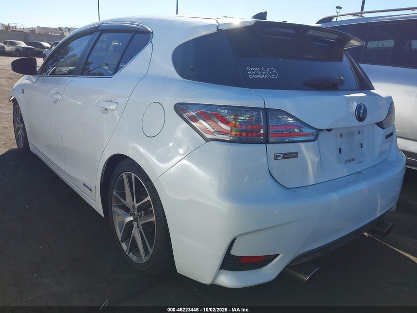 Vin: jthkd5bhxh2300737, lot: 46723434, lexus ct 200h 20173