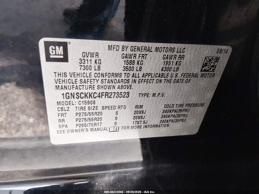 2015 CHEVROLET SUBURBAN 1500 LTZ · Фото 9