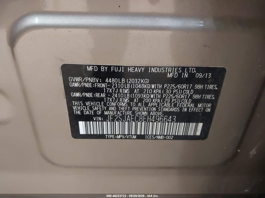 2014 SUBARU FORESTER 2.5I PREMIUM · Фото 9