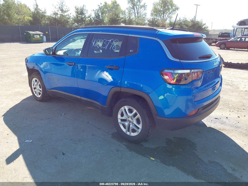 Vin: 3c4njcab3lt256824, lot: 46723786, jeep compass sport fwd 20203