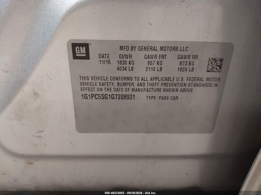 2016 CHEVROLET CRUZE LIMITED LS AUTO · Фото 9