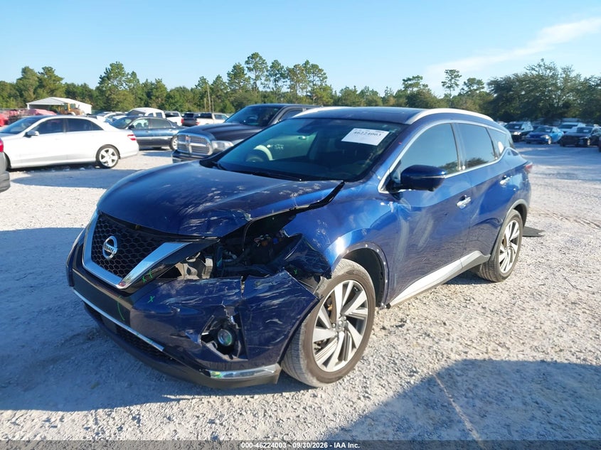 Vin: 5n1az2mj1kn104779, lot: 46723991, nissan murano sl 20192