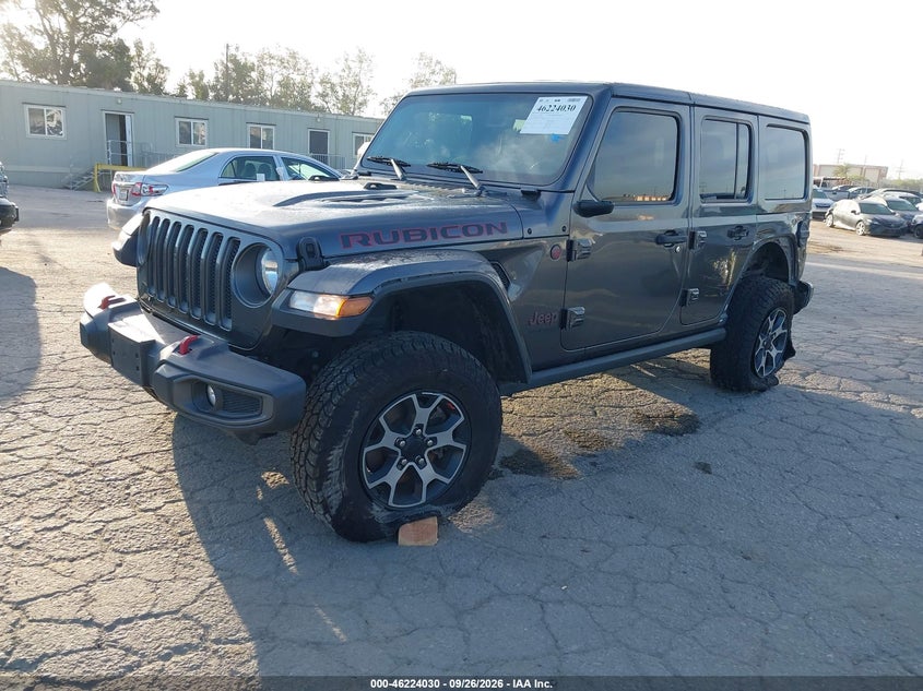 2019 Jeep Wrangler Unlimited Rubicon 4X4, Левый зад, IAAI, VIN 1C4HJXFN0KW689016 — фото 2