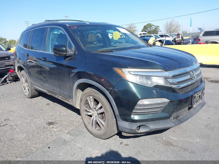 2016 Honda Pilot Ex-L, Левый бок, IAAI, VIN 5FNYF6H51GB021150