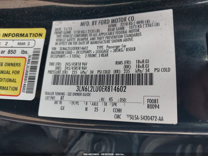 2014 LINCOLN MKZ HYBRID · Фото 9