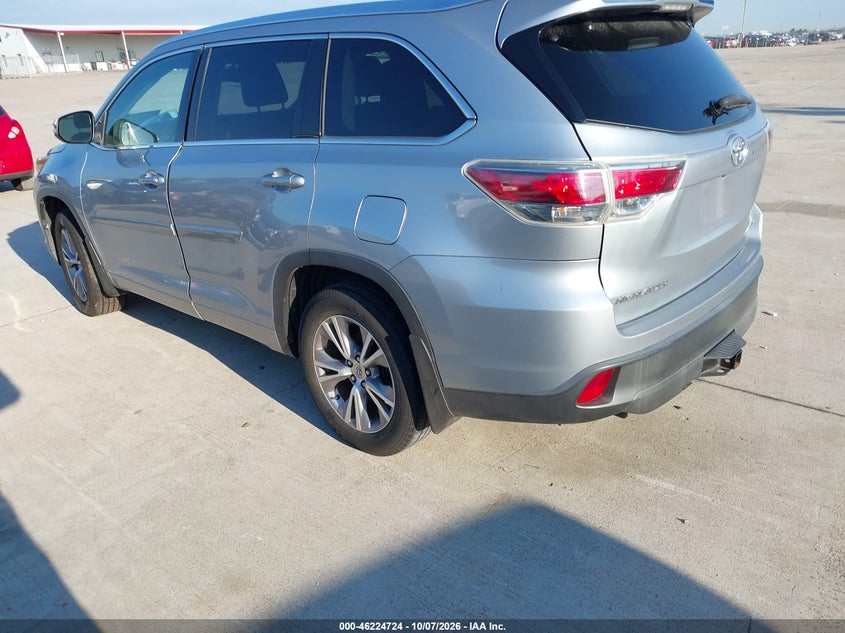 Vin: 5tdkkrfh4fs047896, lot: 46724712, toyota highlander xle v6 20153