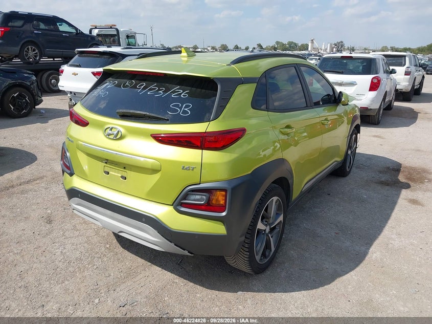 Vin: km8k53a5xlu546240, lot: 46724814, hyundai kona ultimate 20204
