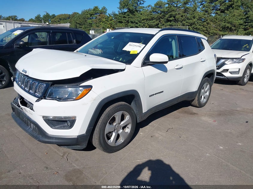 Vin: 3c4njdbb2kt813788, lot: 46725284, jeep compass latitude 4x4 20192