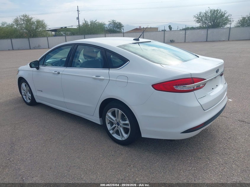 Vin: 3fa6p0uuxjr100519, lot: 46725342, ford fusion hybrid s 20183