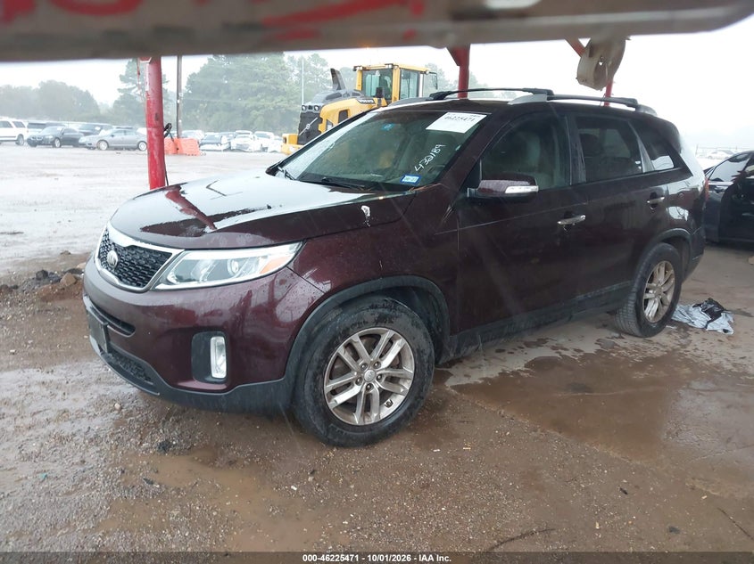 Vin: 5xykt4a68eg432184, lot: 46725458, kia sorento lx 20142