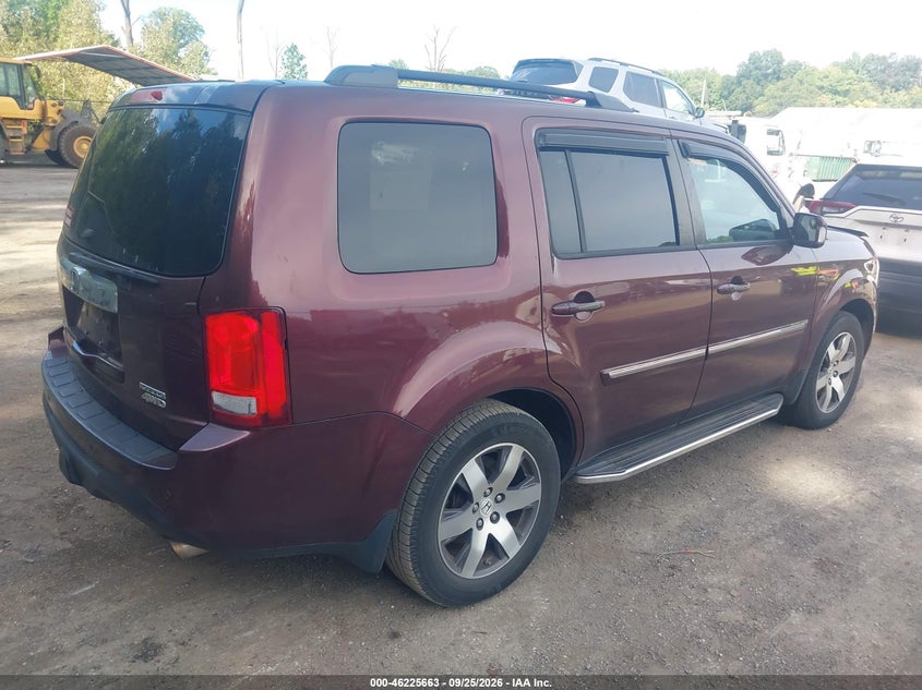 Vin: 5fnyf4h98cb062828, lot: 46725651, honda pilot touring 20124