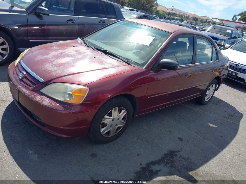 2003 Honda Civic, Звичайний знос, IAAI, VIN 2HGES16583H510073 — фото 2