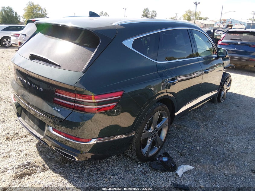 Vin: kmuhbdsb4pu103666, lot: 46726247, genesis gv80 2.5t awd 20234