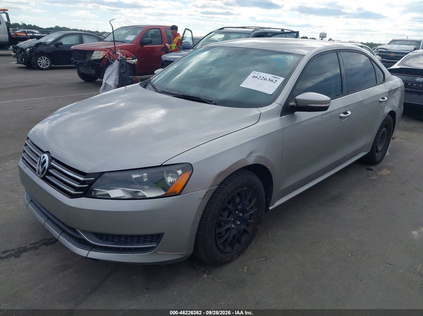 2014 Volkswagen Passat 1.8T S, Left Rear, IAAI, VIN 1VWAS7A33EC094054 — photo 2