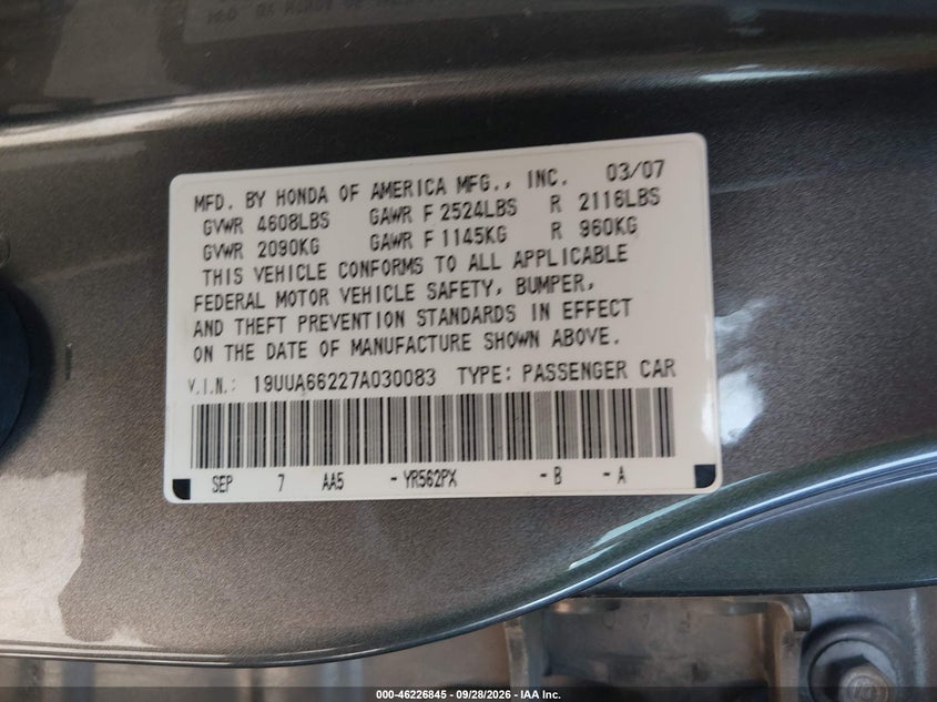 2007 ACURA TL 3.2 · Фото 9