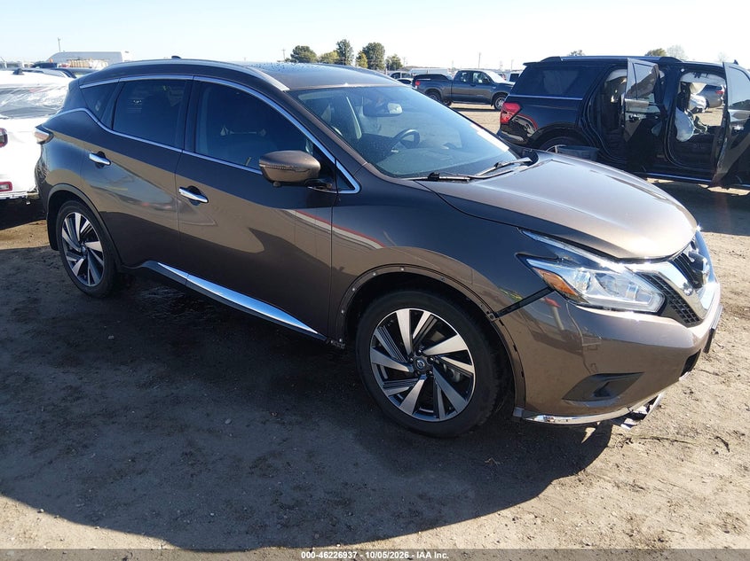 Vin: 5n1az2mg8gn164845, lot: 46726925, nissan murano platinum 20161