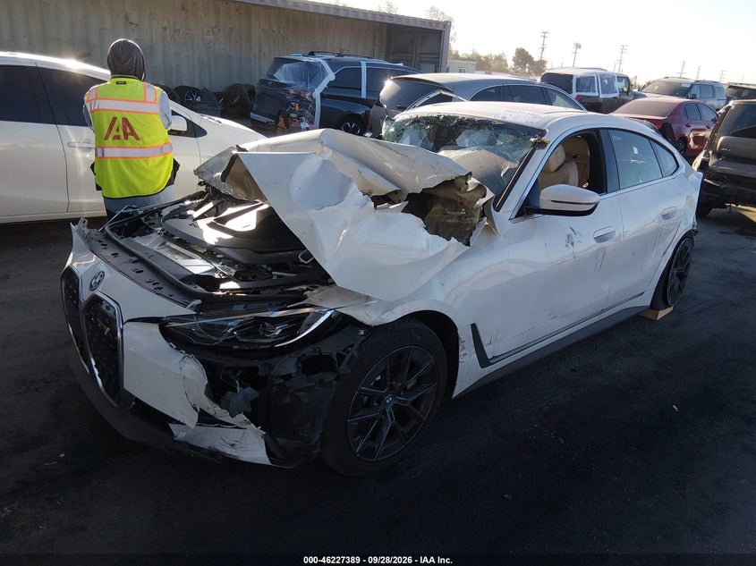 Vin: wby43aw07rfs76691, lot: 46727377, bmw i4 gran coupe edrive35 20242