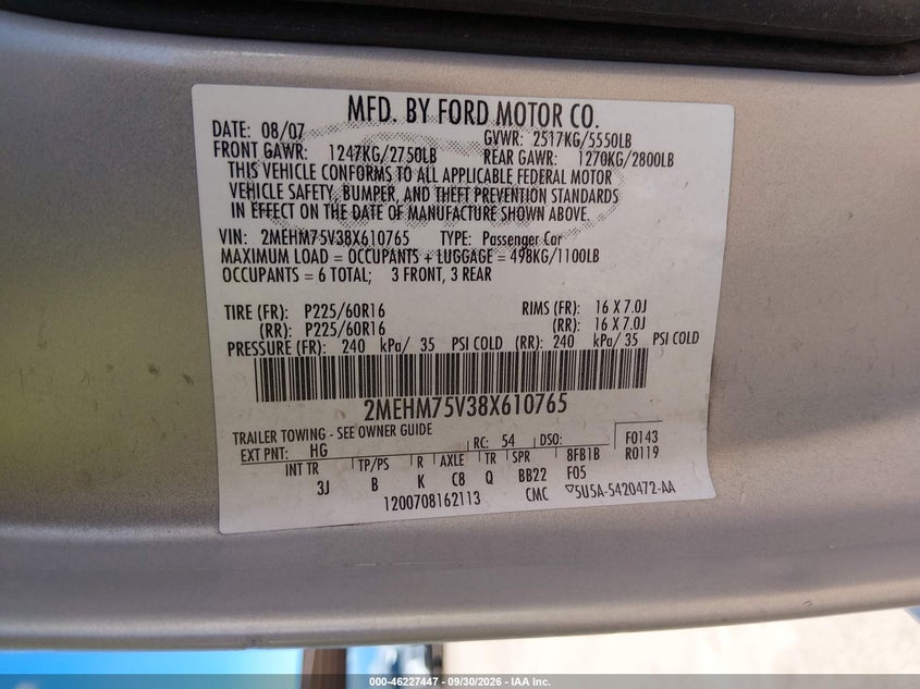2008 MERCURY GRAND MARQUIS LS · Фото 9