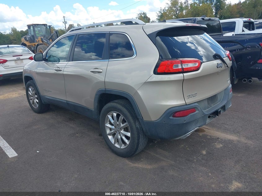 Vin: 1c4pjmds8fw663286, lot: 46727706, jeep cherokee limited 20153