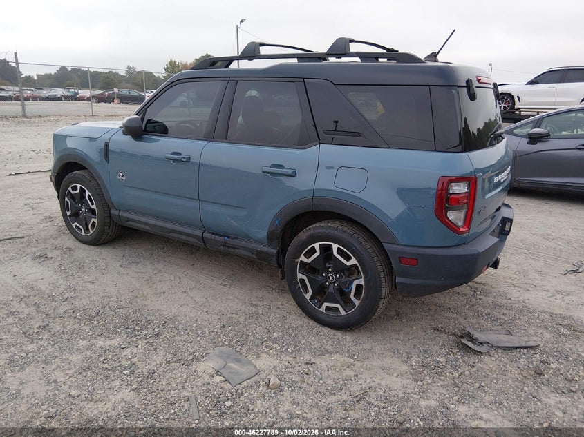 Vin: 3fmcr9c66nrd56804, lot: 46727777, ford bronco sport outer banks 20223