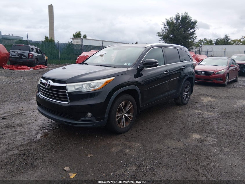 TOYOTA HIGHLANDER 2016 VIN 5TDJKRFH9GS352761