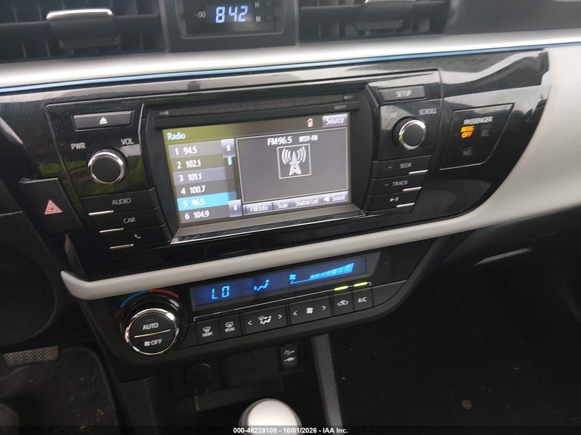 TOYOTA COROLLA 2016 VIN 2T1BURHEXGC662735