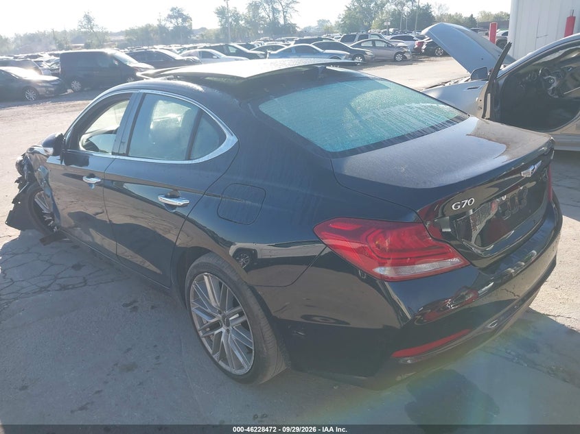 Vin: kmtg34la9mu073661, lot: 46728460, genesis g70 2.0t awd 20213