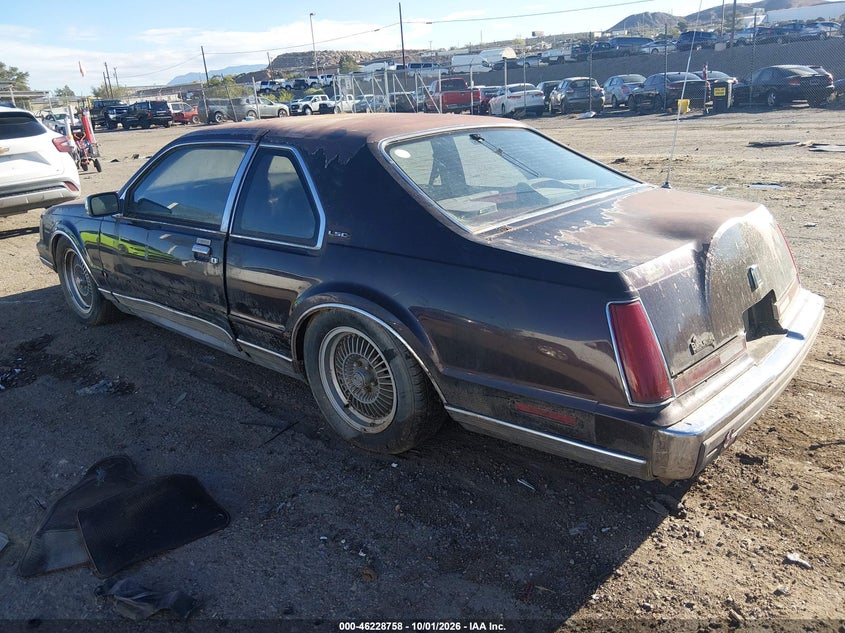 LINCOLN MARK VII 1988 VIN 1LNBM93E1JY683107