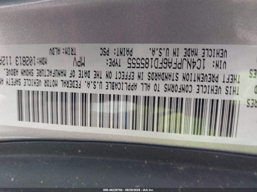 JEEP PATRIOT 2015 VIN 1C4NJPFA6FD185555