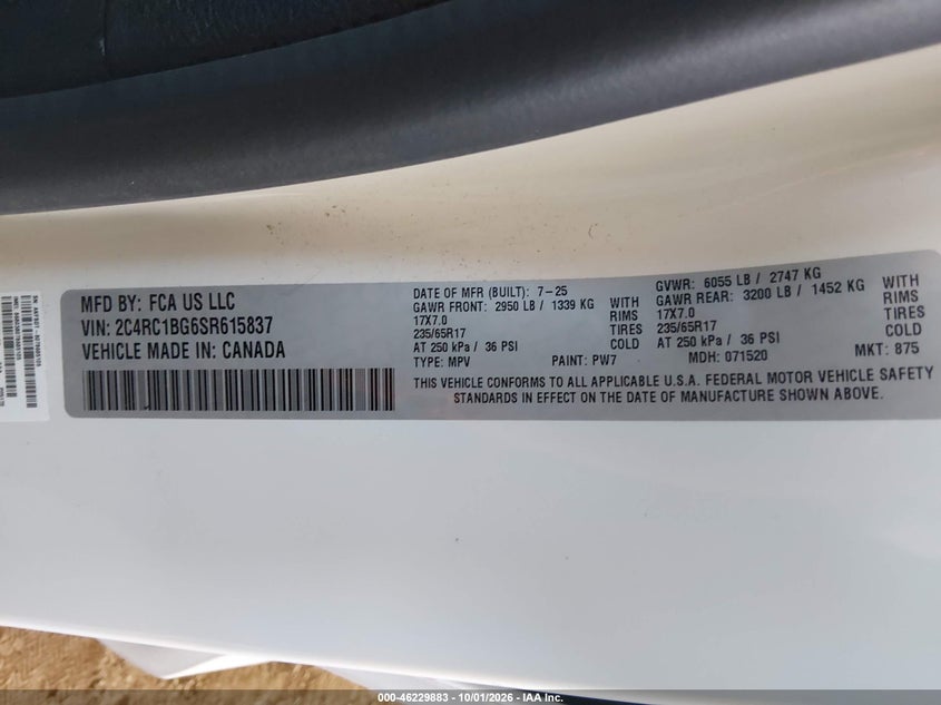2025 CHRYSLER PACIFICA SELECT · Фото 9