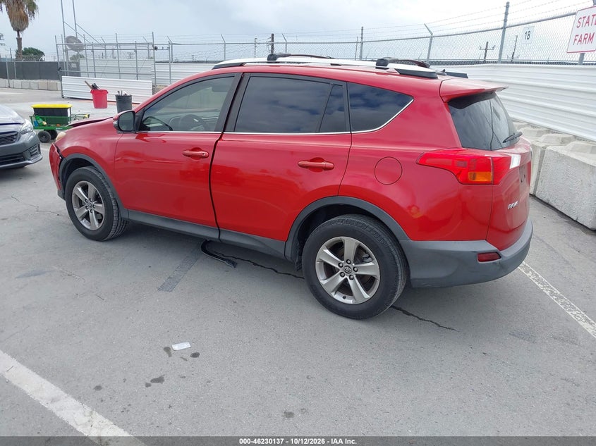 Vin: jtmwfrev7fd051921, lot: 46730125, toyota rav4 xle 20153