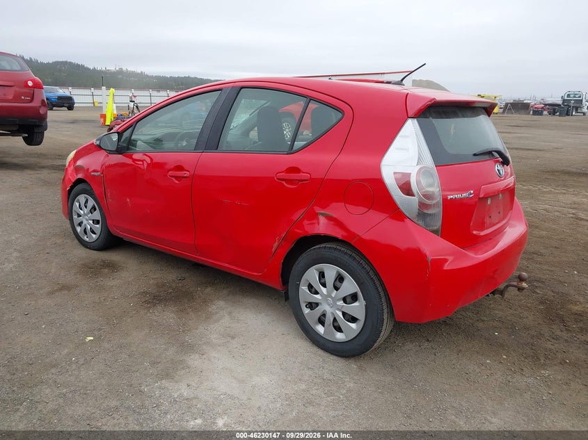 Vin: jtdkdtb32d1535367, lot: 46730135, toyota prius c one 20133