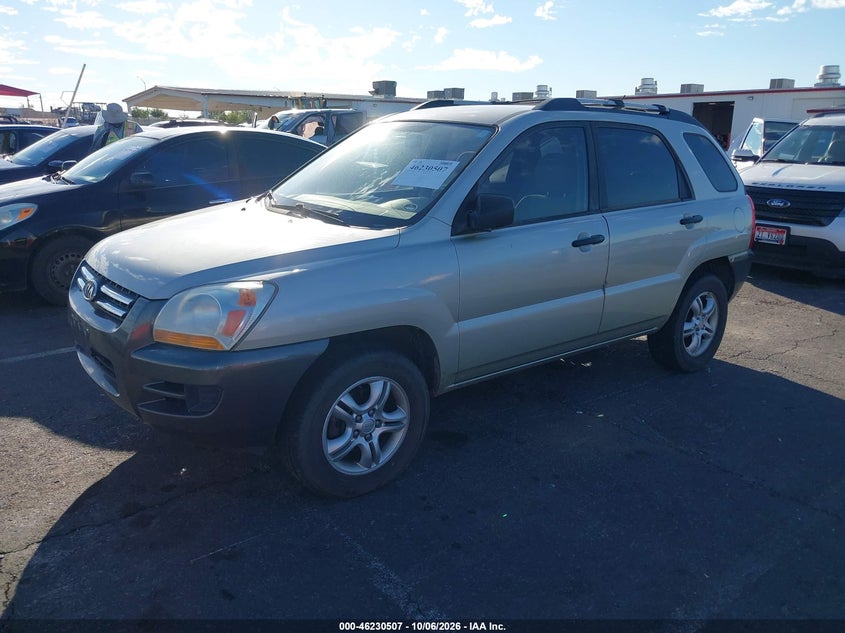 2008 Kia Sportage Lx V6, Обычный износ, IAAI, VIN KNDJF723087507132 — фото 2