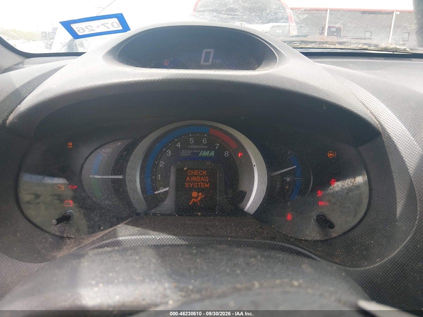 HONDA INSIGHT 2011 VIN JHMZE2H7XBS002026