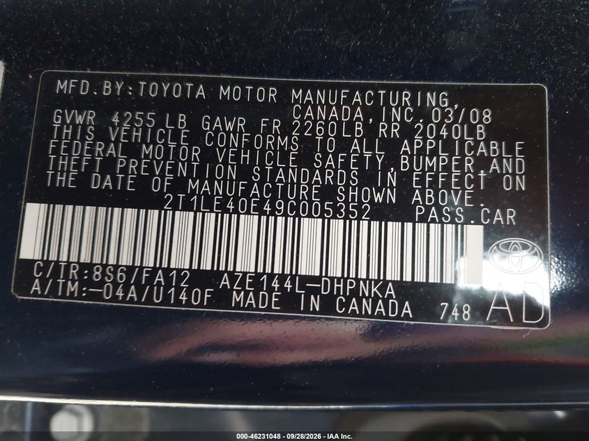 2009 TOYOTA MATRIX S · Фото 9